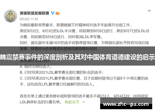 魏震禁赛事件的深度剖析及其对中国体育道德建设的启示 魏震禁赛事件的深度剖析及其对中国体育道德建设的启示